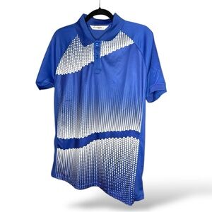 Men's Clovers Blue/white Golf Tennis Polo Shirt Size L
A1